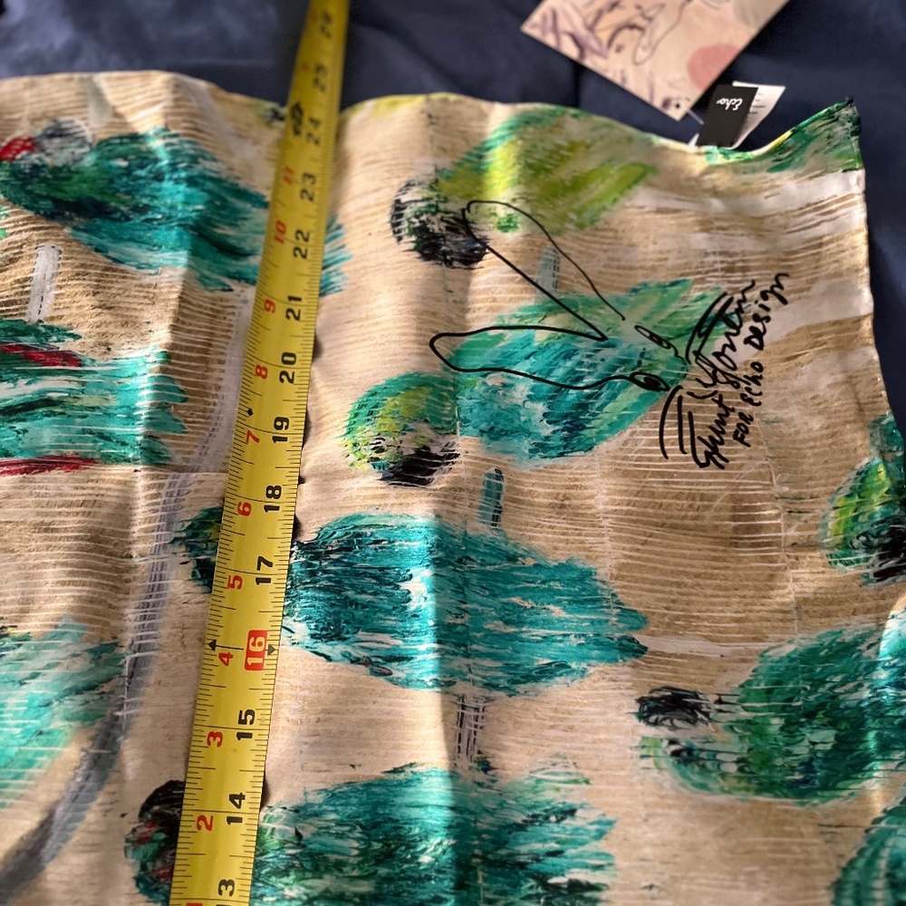 ECHO NWT $148 100% silk toucan long scarf - Picture 7 of 7